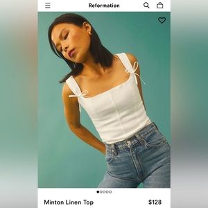 Reformation White Minton Linen Top (Size 2)
